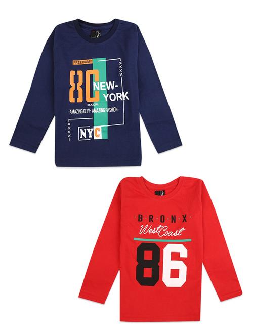 pack of 2 boys round neck printed t-shirt - 18620908 - Very Small Image - 1