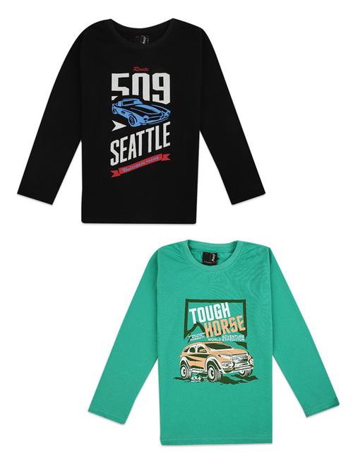 Pack Of 2 Boys Round Neck Printed T-shirt - 18620925 - Very Small Image - 1
