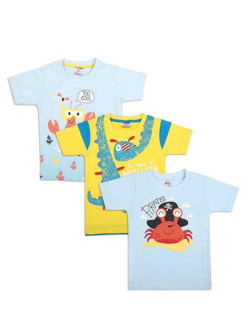 pack of 3 boys round neck printed t-shirt - 18621020 - Very Small Image - 1
