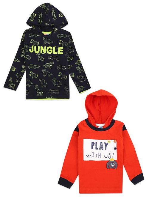 pack of 2 printed hooded boys t-shirts - 18621060 - Very Small Image - 1