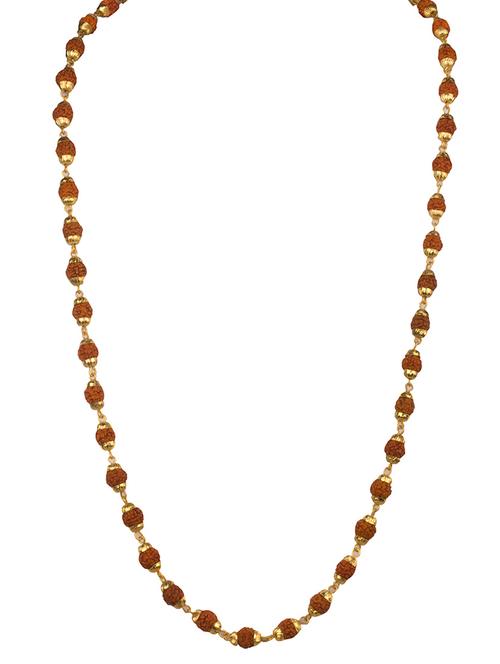 gold plated rudraksha chain necklace - 18629087 - Very Small Image - 1
