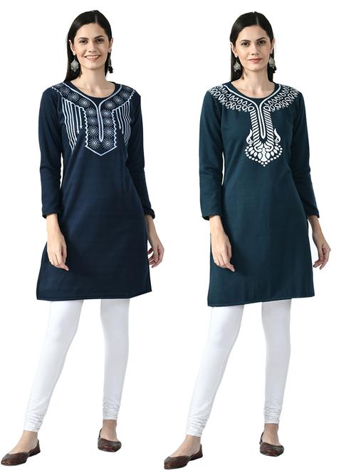 pack of 2 printed straight kurti - 18629721 - Very Small Image - 1