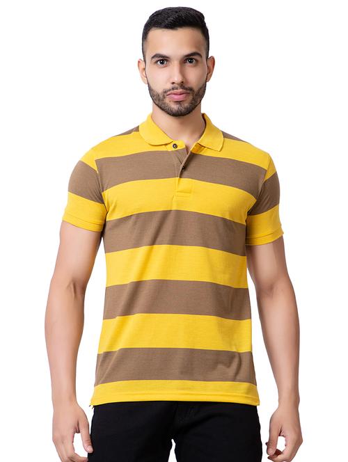 yellow striped polo t-shirt - 18629727 - Very Small Image - 1