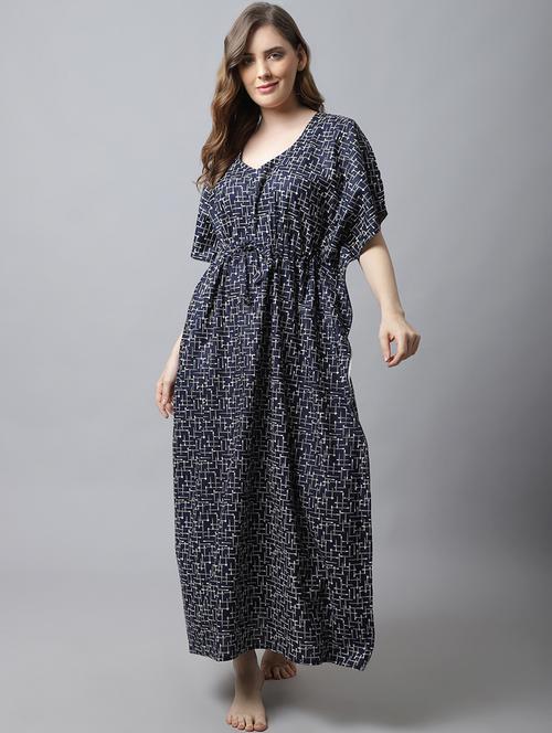 drawstring waist printed kaftan - 18629808 - Very Small Image - 1