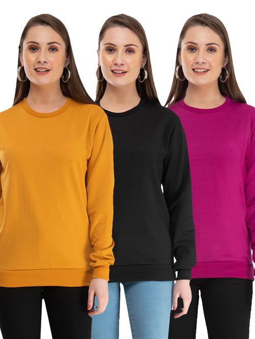 women's solid sweatshirt combo - 18632853 - Very Small Image - 1