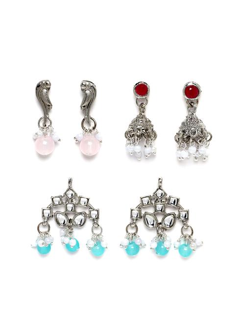 set of 3 silver plated earring - 18632960 - Very Small Image - 1