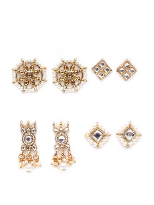 set of 4 gold plated earring - 18632982 - Very Small Image - 1