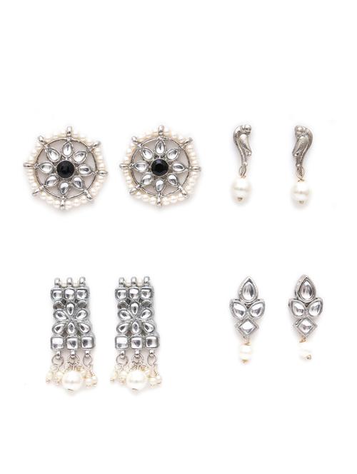 set of 3 silver plated earring - 18632984 - Very Small Image - 1