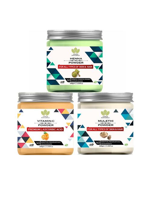 pack of 3 100% pure & natural powder combo - 18635500 - Very Small Image - 1