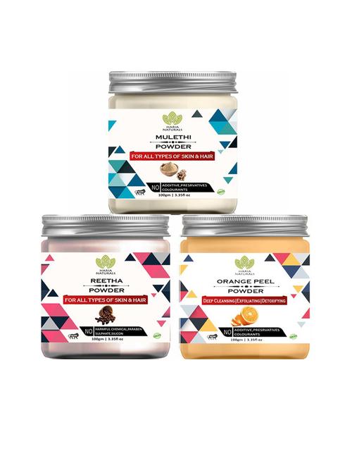 100% pure & naturals mulethi powder 100gm & reetha powder 100gm & orange peel powder 100gm (pack of 3) 300gm - 18636283 - Very Small Image - 1