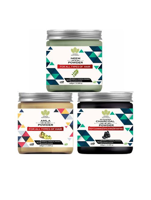 100% pure & naturals neem powder 100gm & amla powder 100gm & charcoal powder 100gm (pack of 3) 300gm - 18636714 - Very Small Image - 1