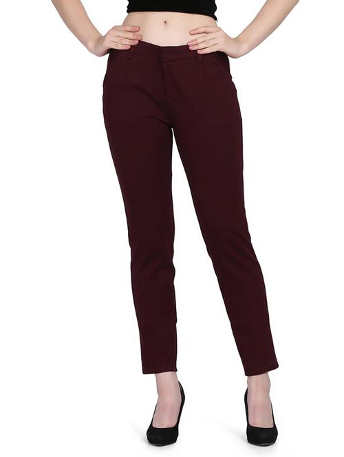 red solid formal trouser - 18637129 - Very Small Image - 1