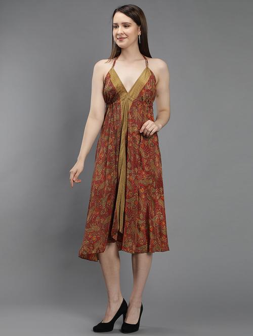 red polyester dress - 18637147 - Very Small Image - 1