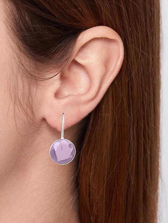 purple brass drop earring - 18637339 - Zoom Image - 3
