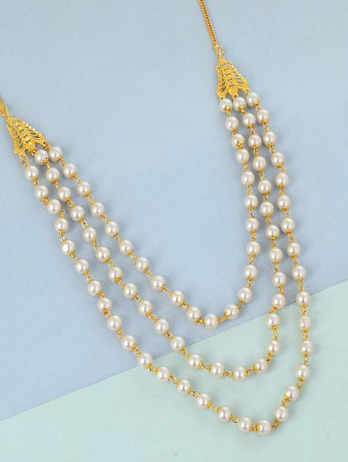 gold plated three layer pearl necklace - 18637384 - Very Small Image - 1