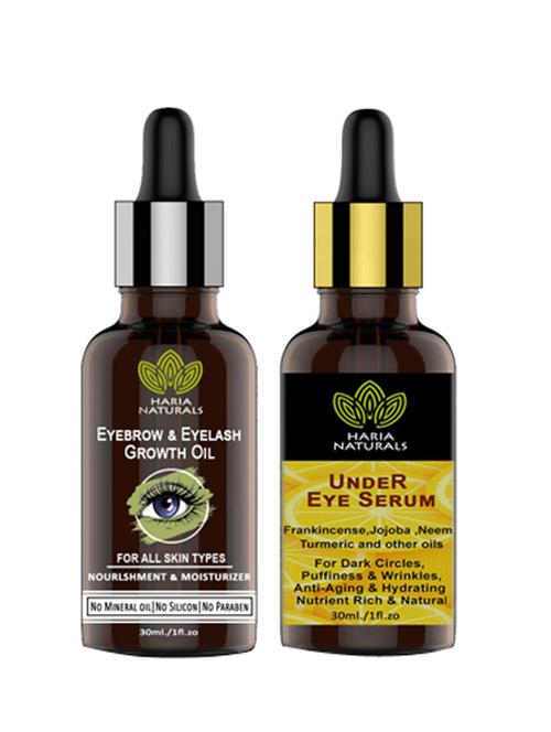 100% pure & naturals eyebrow & eyelash growth oil 30ml & under eye face serum 30ml (pack of 2) - 18637781 - Very Small Image - 1