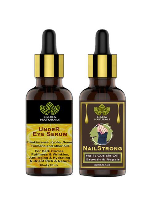100% pure & naturals under eye serum 30ml & nail strong growth oil 30ml (pack of 2) - 18638396 - Very Small Image - 1