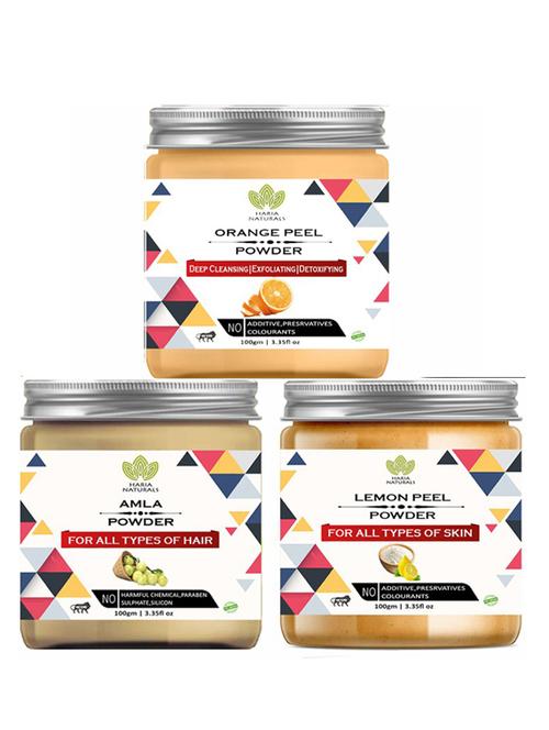 100% pure & naturals orange peel powder 100gm & amla powder 100gm & lemon peel powder 100gm (pack of 3) 300gm - 18638543 - Very Small Image - 1
