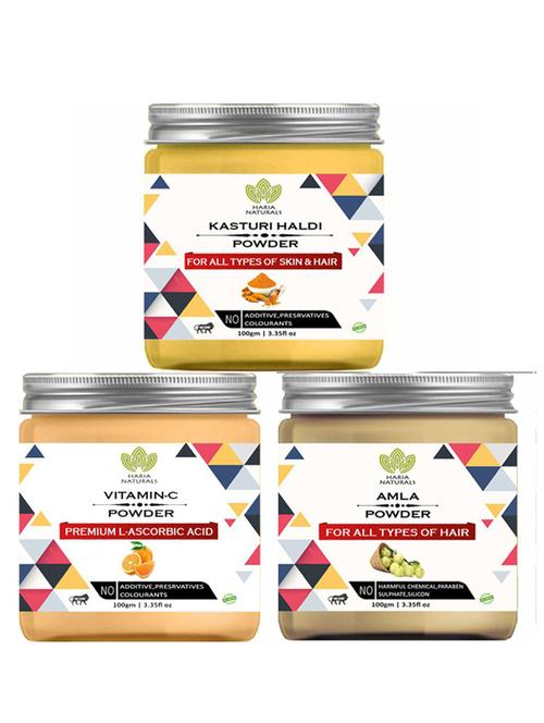 100% pure & naturals kasturi haldi powder 100gm & vitamin-c powder 100gm & amla powder 100gm (pack of 3) 300gm - 18638572 - Very Small Image - 1