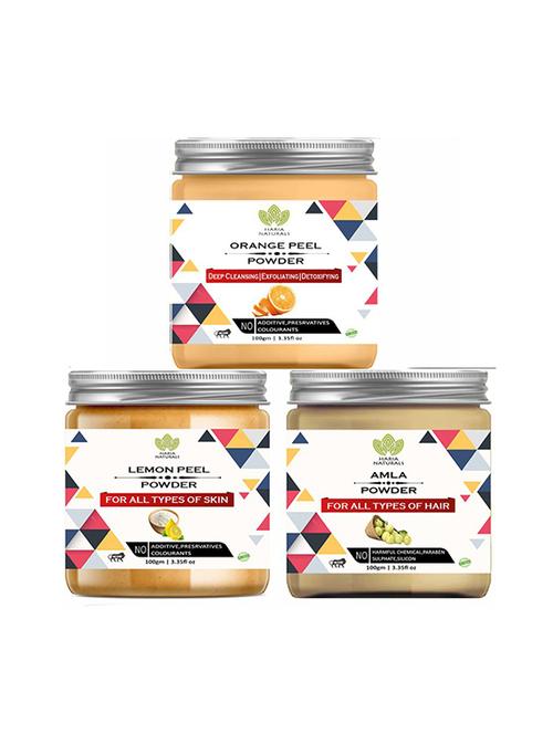 100% pure & naturals orange peel powder 100gm & lemon peel powder 100gm & amla powder 100gm (pack of 3) 300gm - 18638826 - Very Small Image - 1