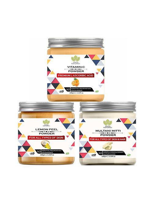 100% pure & naturals vitamin-c powder 100gm & lemon peel powder 100gm & multani mitti powder 100gm (pack of 3) 300gm - 18638859 - Very Small Image - 1