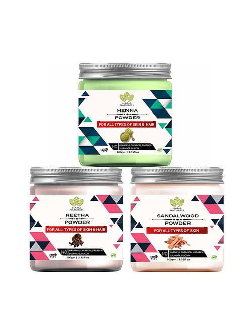 pack of 3 100% pure & natural powder combo - 18639049 - Very Small Image - 1