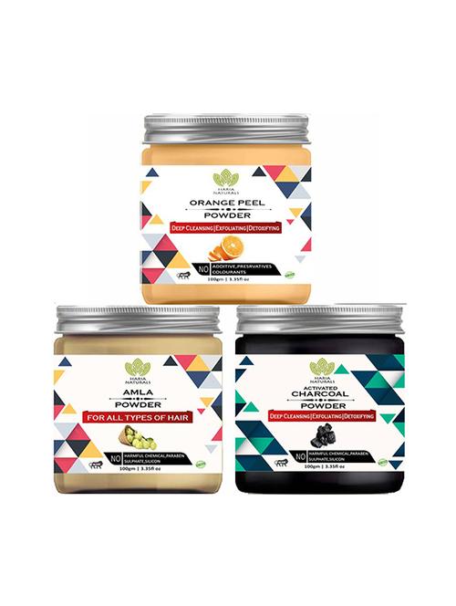100% pure & naturals orange peel powder 100gm & amla powder 100gm & charcoal powder 100gm (pack of 3) 300gm - 18639158 - Very Small Image - 1
