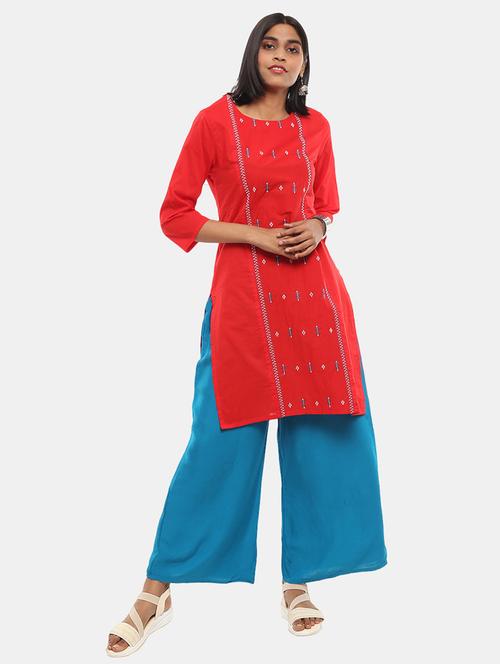 women's straight kurta - 18639362 - Very Small Image - 1