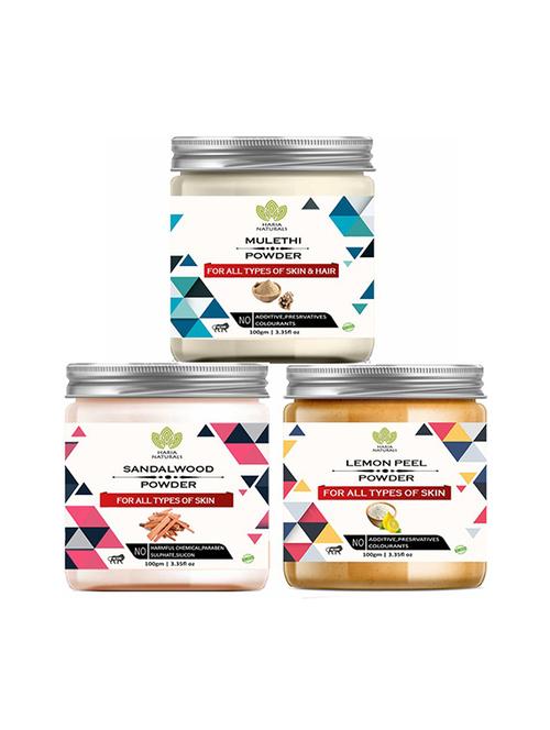 100% pure & naturals mulethi powder 100gm & sandalwood powder 100gm & mulethi powder 100gm (pack of 3) 300gm - 18639535 - Very Small Image - 1