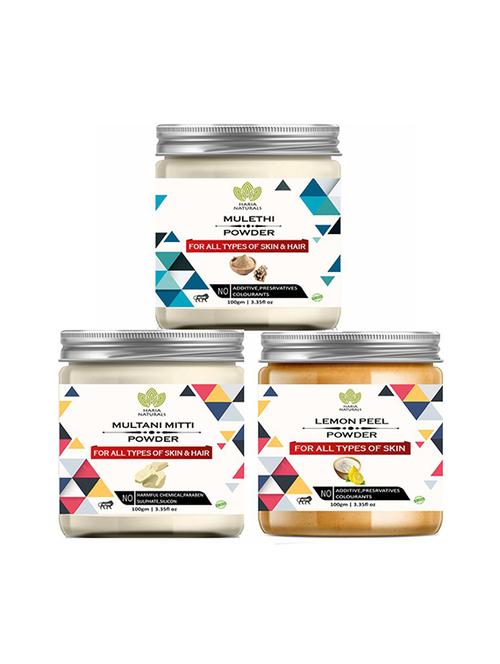 100% pure & naturals mulethi powder 100gm & multani mitti powder 100gm & mulethi powder 100gm (pack of 3) 300gm - 18639759 - Very Small Image - 1