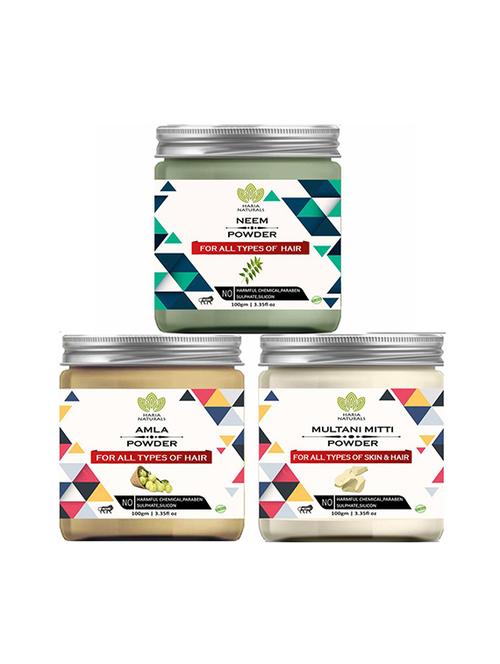 100% pure & naturals neem powder 100gm & amla powder 100gm & multani mitti powder 100gm (pack of 3) 300gm - 18639772 - Very Small Image - 1