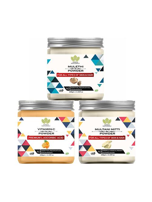 100% pure & naturals mulethi powder 100gm & vitamin-c powder 100gm & multani mitti powder 100gm (pack of 3) 300gm - 18639810 - Very Small Image - 1