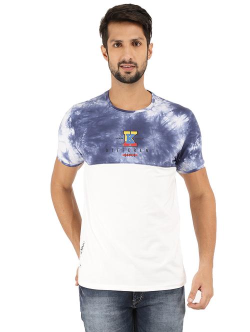white tie & dye color block t-shirt  - 18639986 - Very Small Image - 1