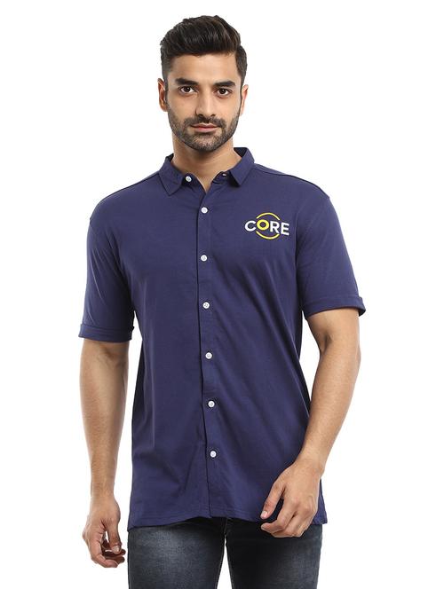 mens typography casual shirt - 18640156 - Very Small Image - 1