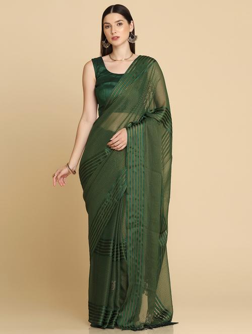 self design woven saree with blouse - 18640509 - Very Small Image - 1