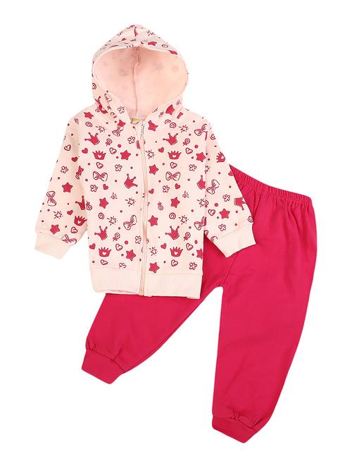 girls hooded neck printed full length set  - 18641024 - Very Small Image - 1