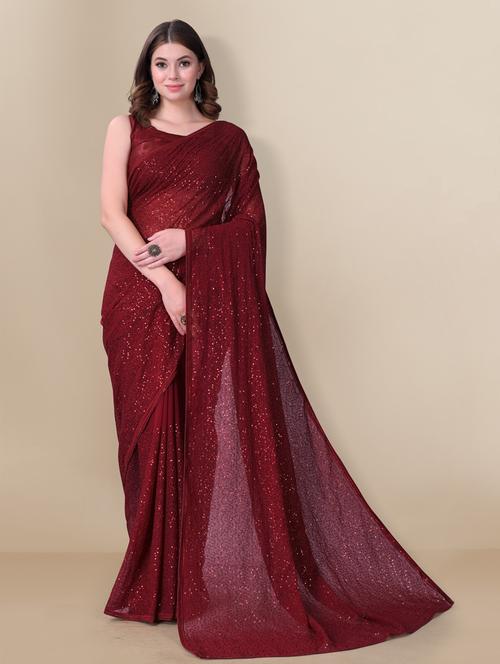 women sequined work saree with blouse - 18642721 - Very Small Image - 1