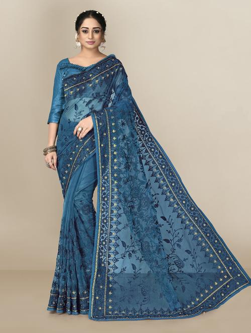 women's embroidered saree - 18642748 - Very Small Image - 1