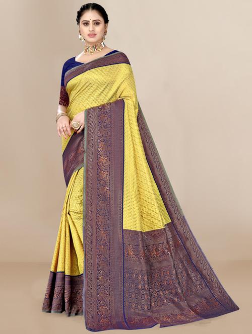 women's banarasi saree with blouse - 18642911 - Very Small Image - 1