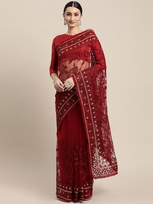 tonal embroidered saree with blouse - 18642986 - Very Small Image - 1