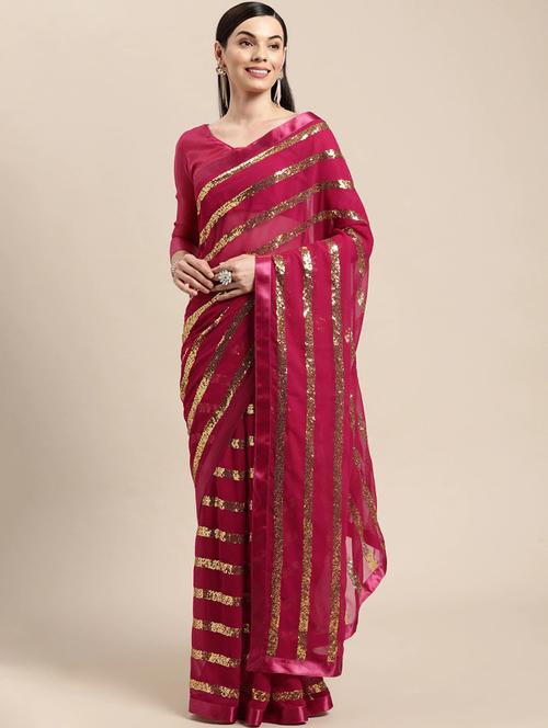 women's embellished saree - 18643085 - Very Small Image - 1