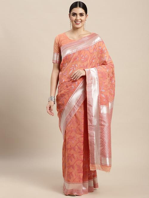 women's banarasi saree with blouse - 18643091 - Very Small Image - 1