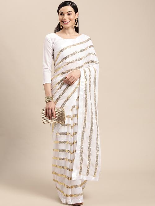 women's embellished saree with blouse - 18643172 - Very Small Image - 1