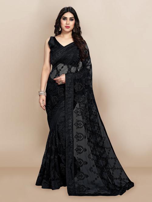 women's embroidered saree with blouse - 18643182 - Very Small Image - 1