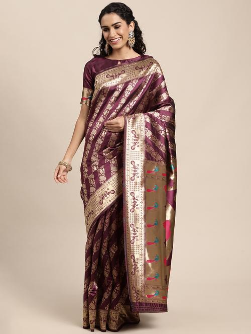 women's banarasi saree with blouse - 18643268 - Very Small Image - 1