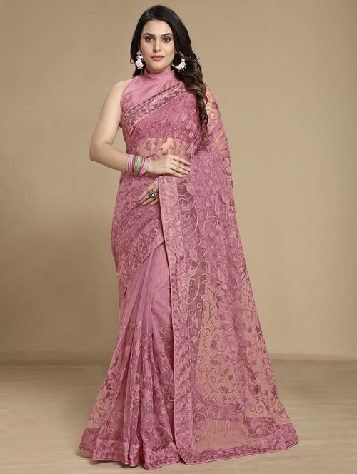 women's embroidered saree with blouse - 18643272 - Very Small Image - 1