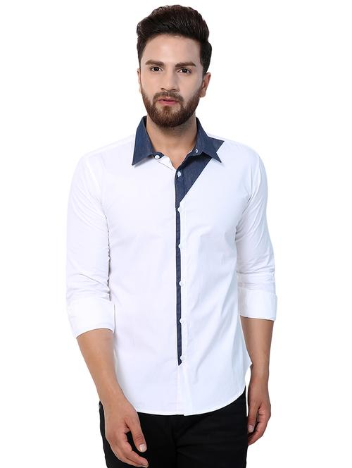 mens color block casual shirt - 18643368 - Very Small Image - 1