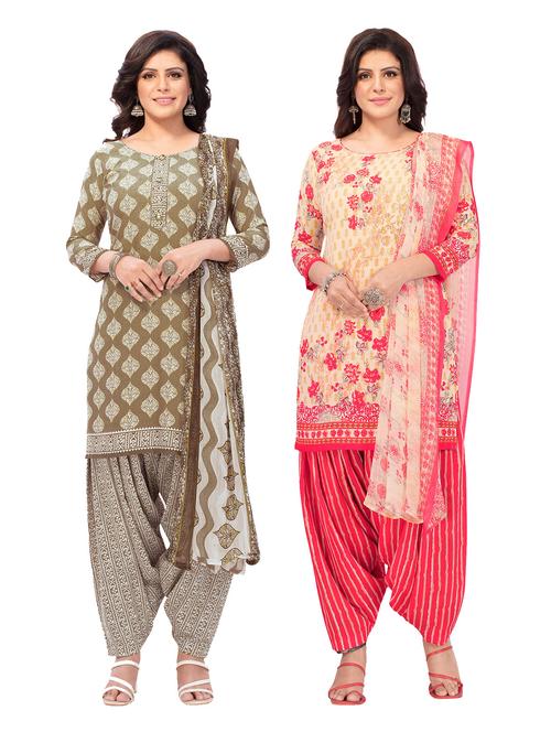 pack of 2 printed unstitched suit combo - 18644155 - Very Small Image - 1