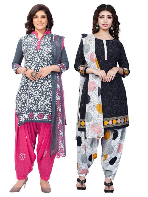 pack of 2 printed unstitched suit combo - 18644383 - Very Small Image - 1