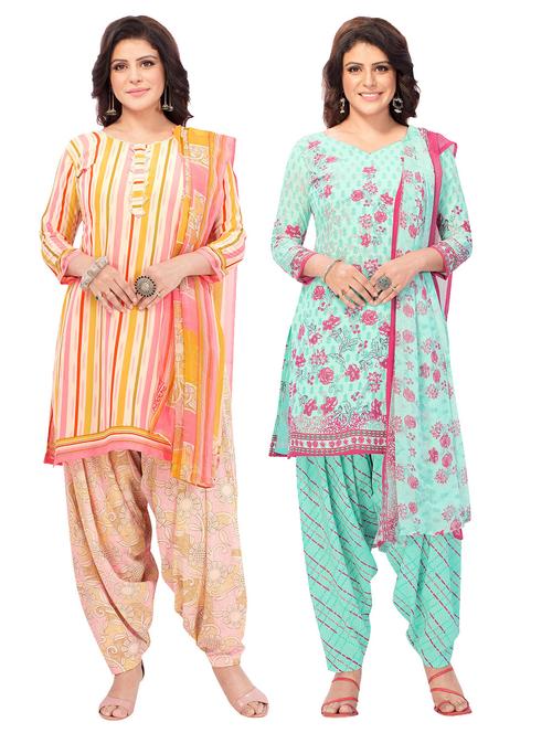 pack of 2 printed unstitched suit combo - 18644508 - Very Small Image - 1